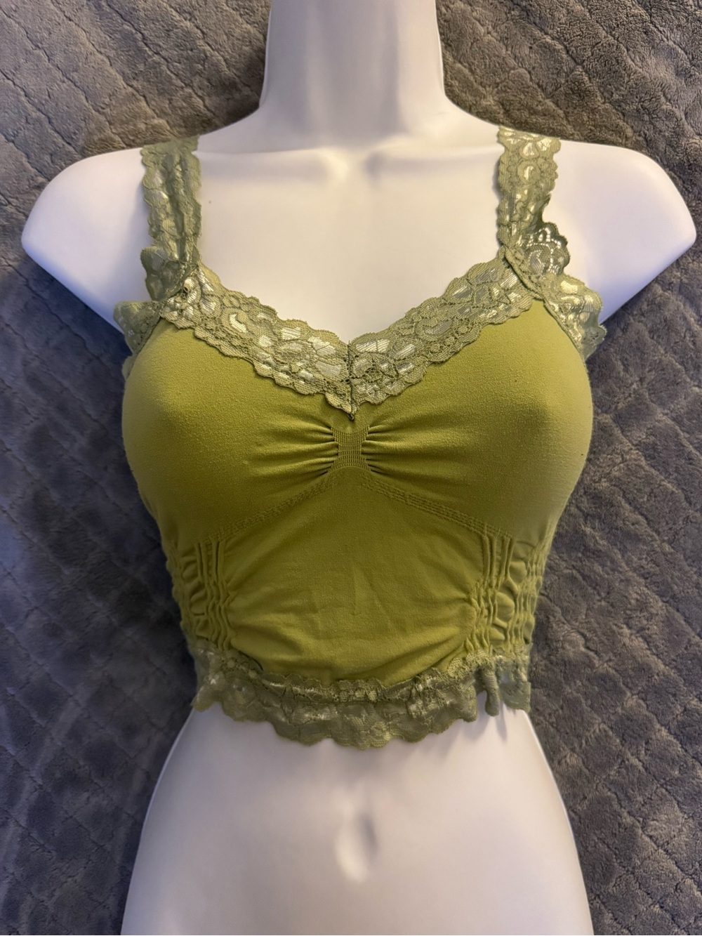 M. Rena Olive Lace-Trim Camisole Bralette